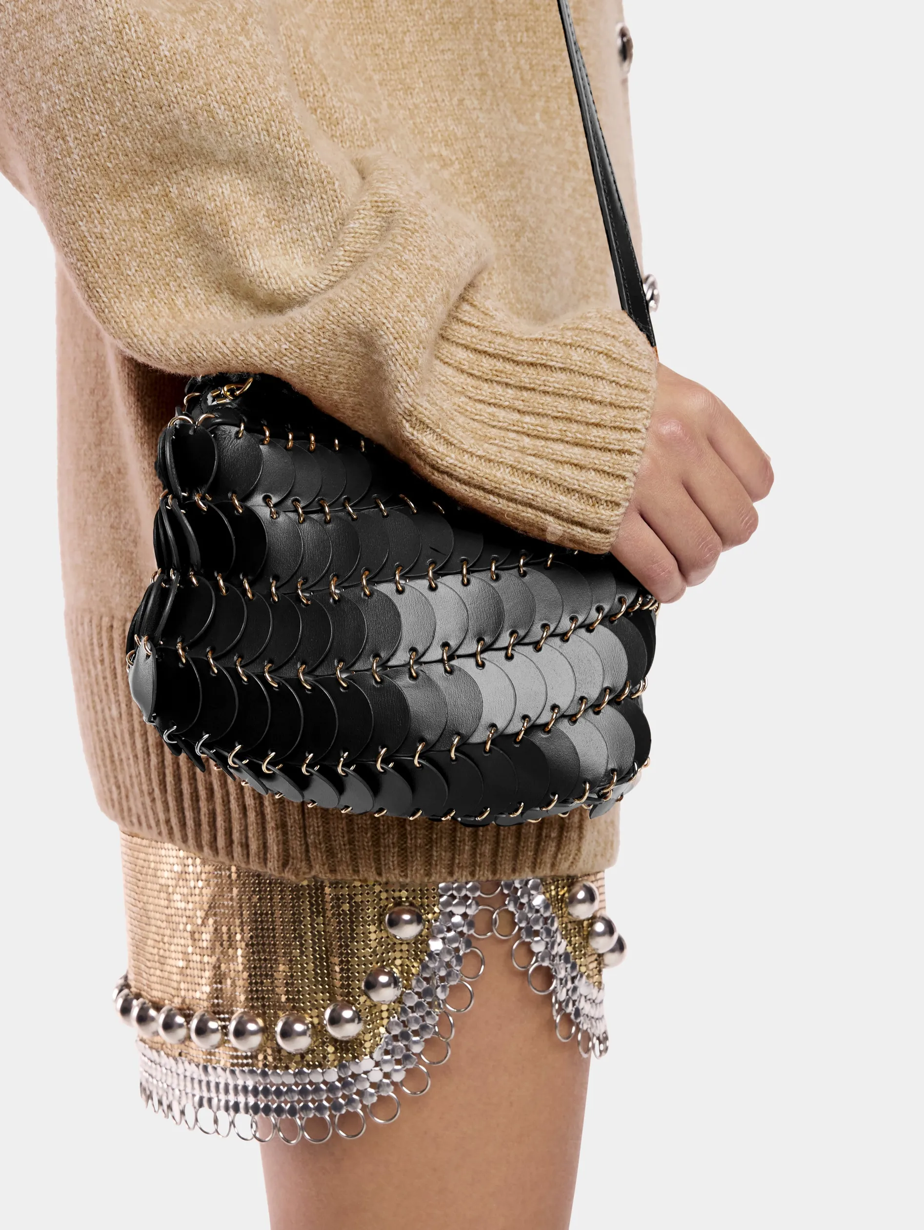 New BLACK PACO BAG CROSSBODY Les Sacs Paco En Cuir | Sacs Porté Épaule
