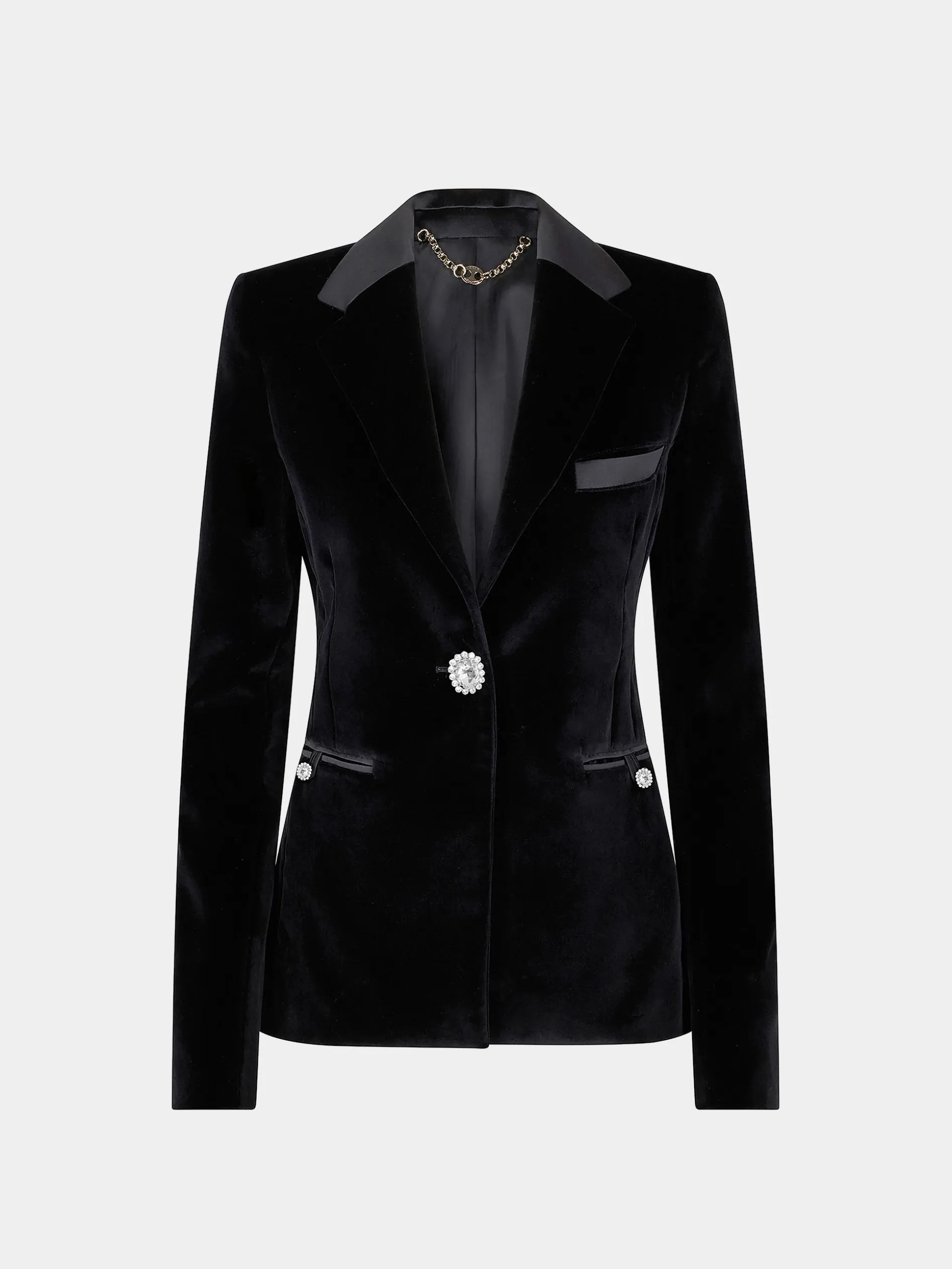 Discount Blazer en velours à finitions satin et cristal Sélection De Soirée | Vestes