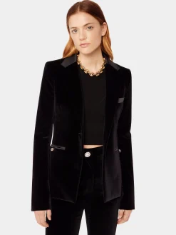 Discount Blazer en velours à finitions satin et cristal Sélection De Soirée | Vestes