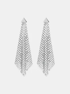 Best Boucle d’oreille en mesh argentée Sélection De Soirée | Boucles D'Oreilles