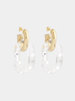 Cheap BOUCLE D'OREILLE XL LINK OVERSIZED à STRASS Boucles D'Oreilles