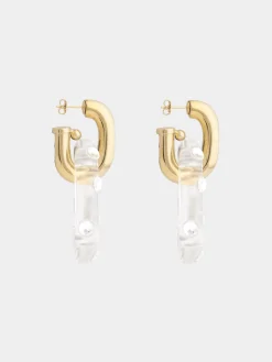 Cheap BOUCLE D'OREILLE XL LINK OVERSIZED à STRASS Boucles D'Oreilles