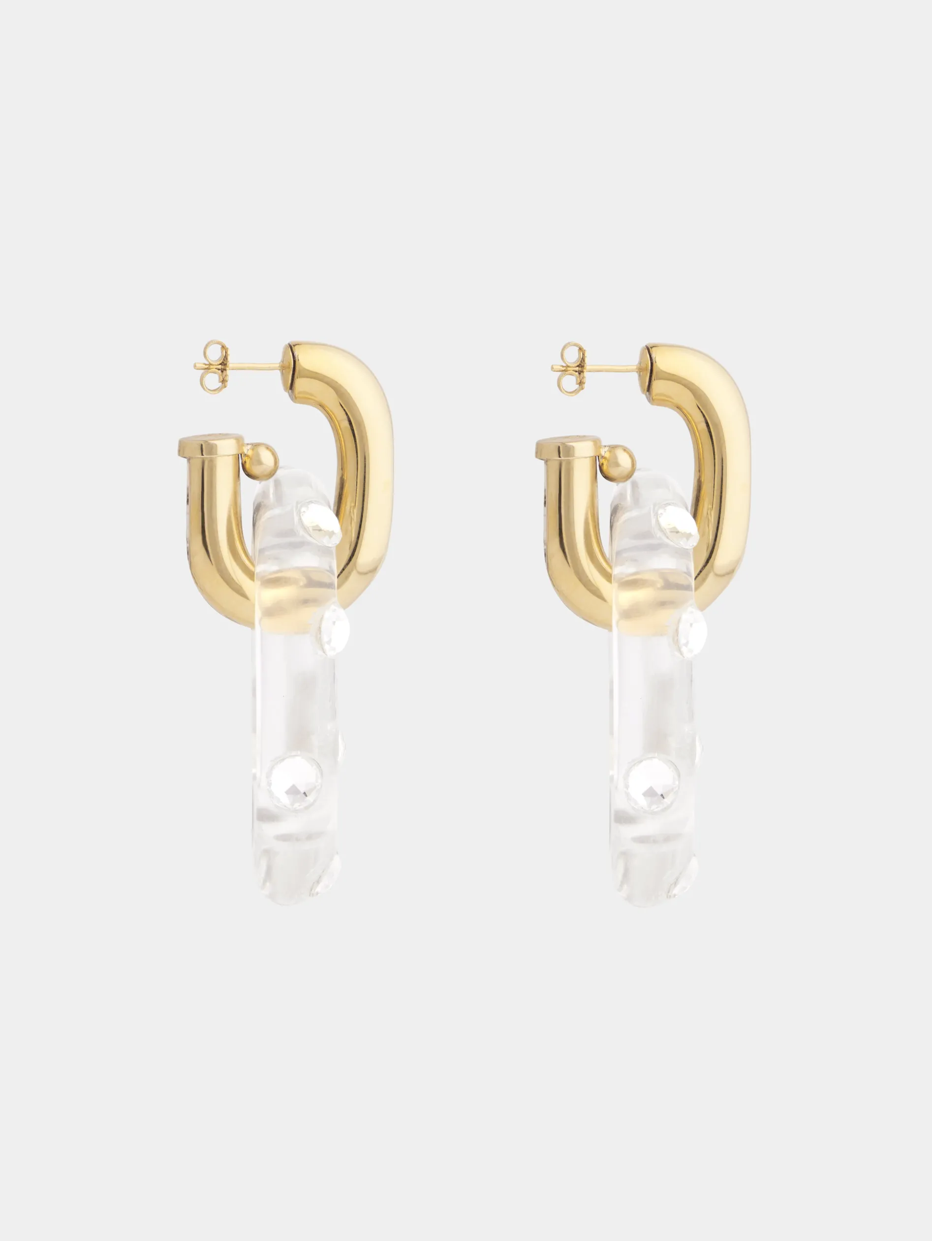 Cheap BOUCLE D'OREILLE XL LINK OVERSIZED à STRASS Boucles D'Oreilles