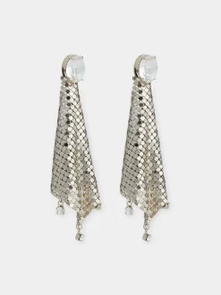 Best Boucles d'oreilles en cotte de maille argenté avec cristaux Sélection De Soirée | Boucles D'Oreilles