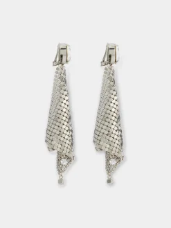 Best Boucles d'oreilles en cotte de maille argenté avec cristaux Sélection De Soirée | Boucles D'Oreilles