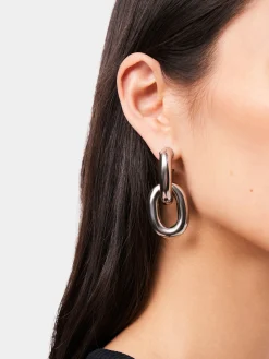 Hot Boucles d’oreilles Link XL double argent Sélection De Soirée | Petits Cadeaux