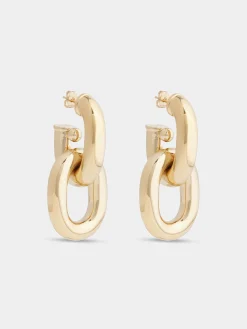 Clearance Boucles d'oreilles XL Link double Or Sélection De Soirée | Boucles D'Oreilles