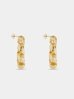 Store Boucles d'oreilles XL link twist dorées Boucles D'Oreilles