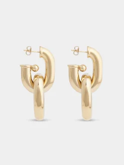Clearance Boucles d'oreilles XL Link double Or Sélection De Soirée | Boucles D'Oreilles