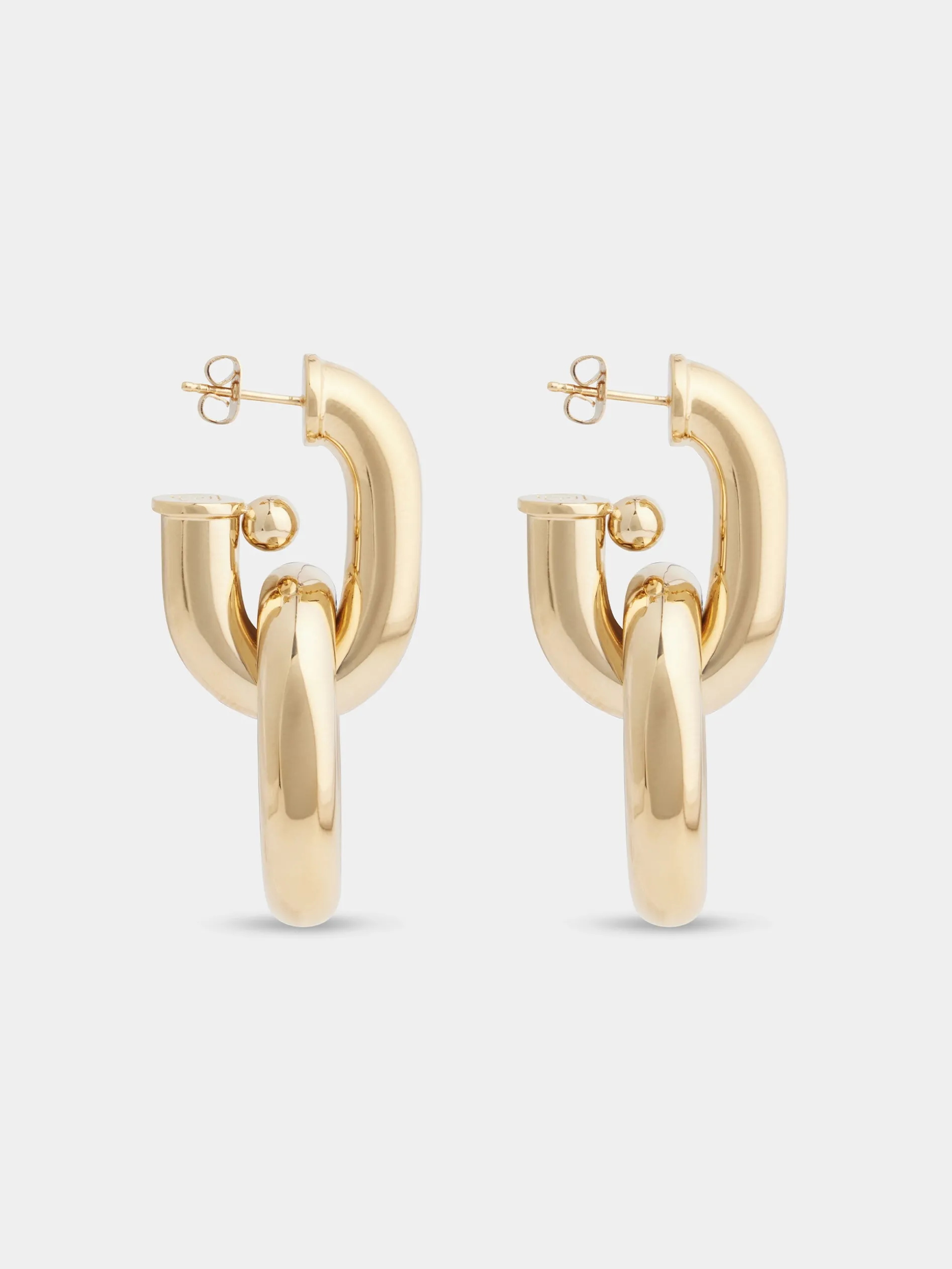 Clearance Boucles d'oreilles XL Link double Or Sélection De Soirée | Boucles D'Oreilles