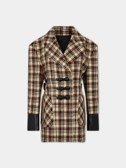 Online CABAN EN LAINAGE TARTAN Maille