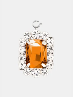 Flash Sale Charm carré en crystal orange Petits Cadeaux | Personnalisez Votre Sac