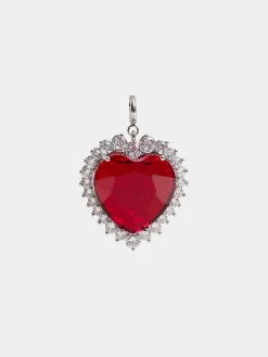 New CHARM COEUR EN CRISTAL ROUGE RUBY Personnalisez Votre Sac | Charms