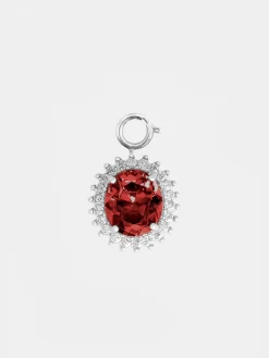 Best Sale Charm oval en cristal rouge ruby Petits Cadeaux | Personnalisez Votre Sac