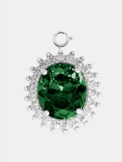 Online Charm oval en cristal vert Personnalisez Votre Sac | Charms