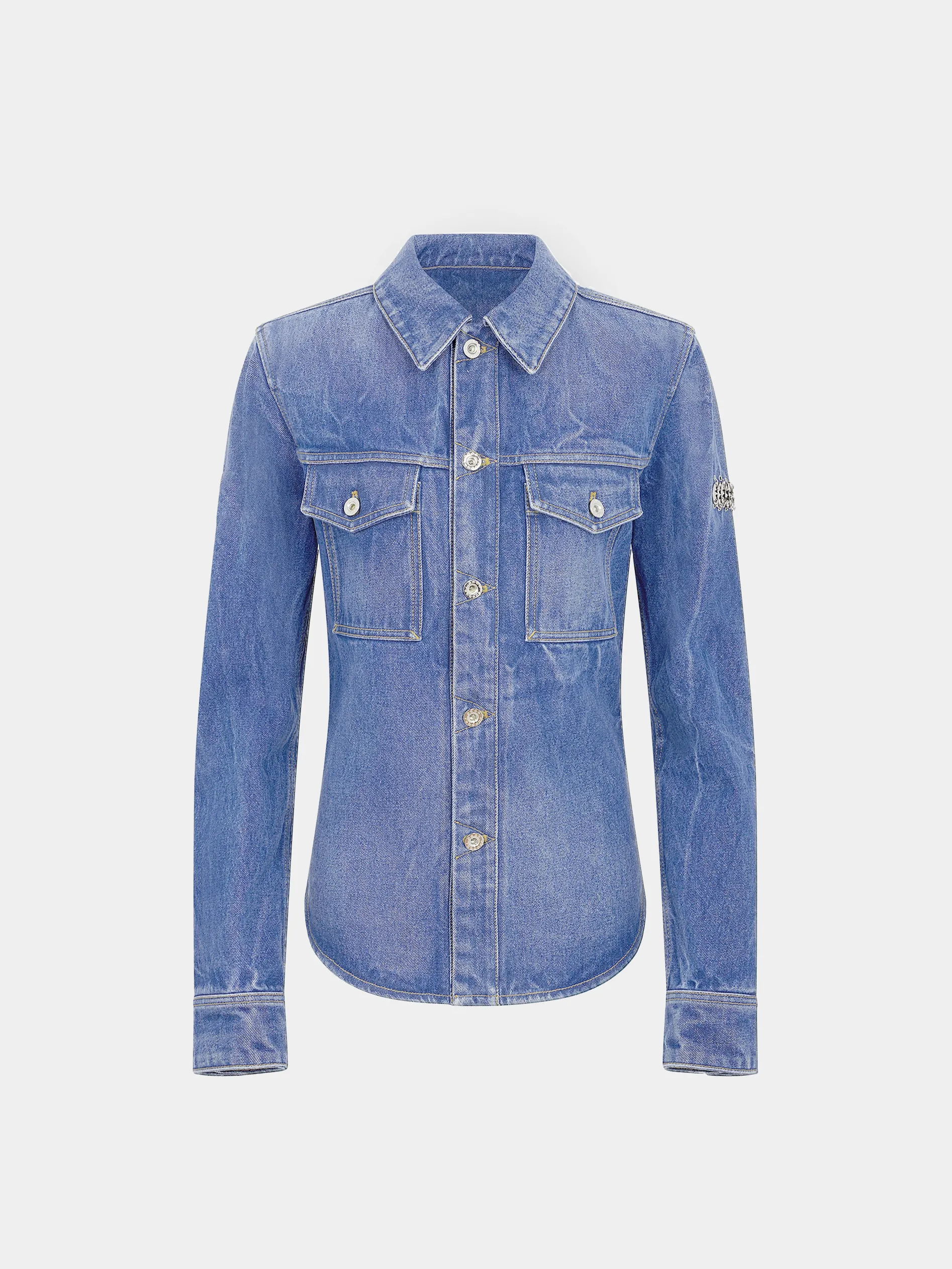 Online Chemise en denim avec pastilles de métal 1969 Denim | Vestes