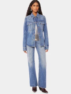 Online Chemise en denim avec pastilles de métal 1969 Denim | Vestes