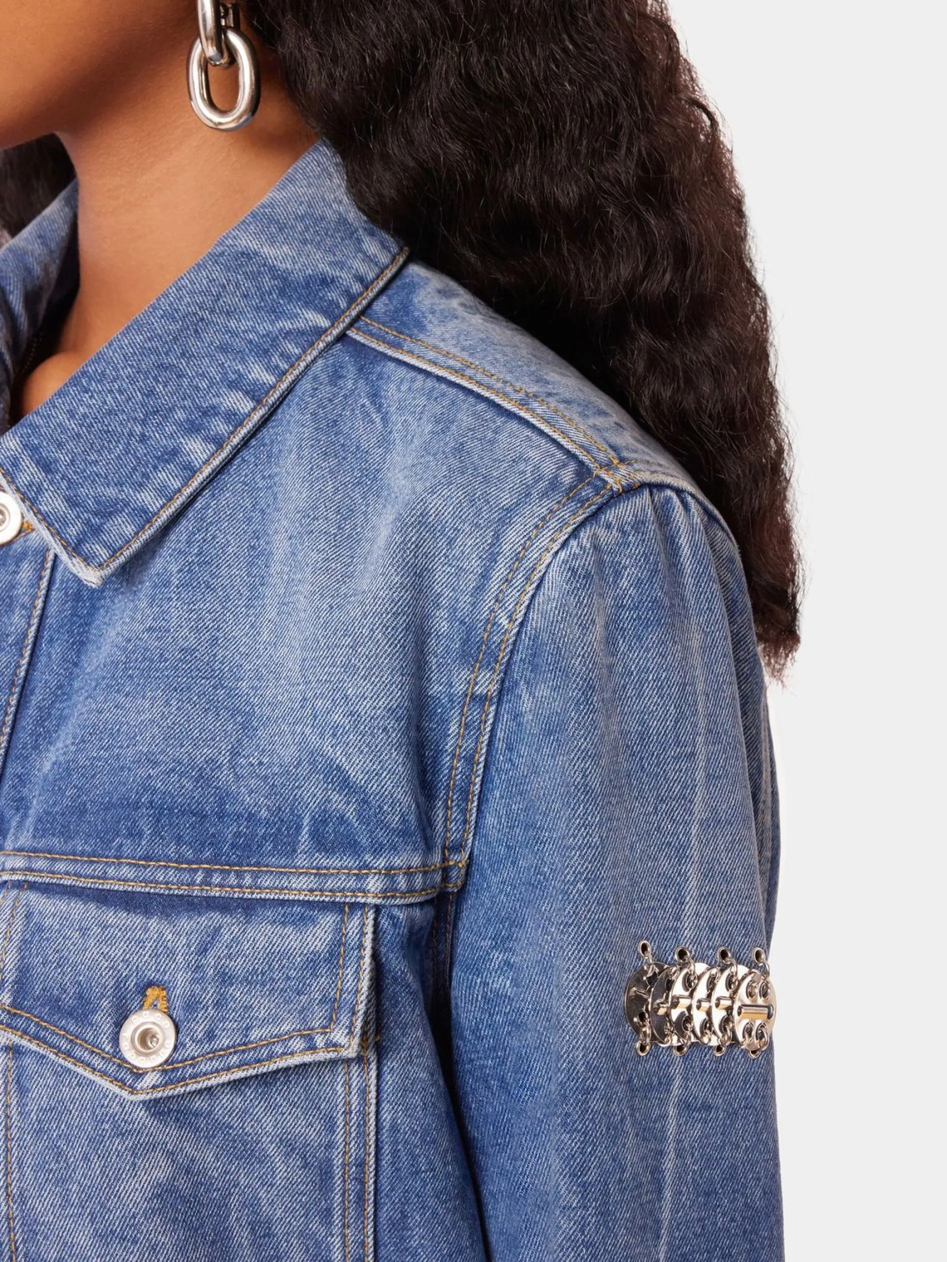 Online Chemise en denim avec pastilles de métal 1969 Denim | Vestes