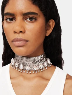 Flash Sale Choker en mesh couronné de cristaux Colliers