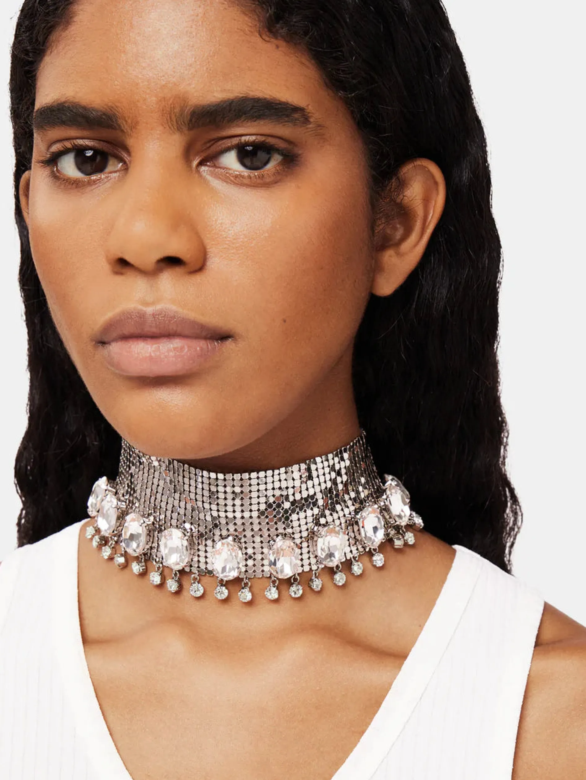 Flash Sale Choker en mesh couronné de cristaux Colliers