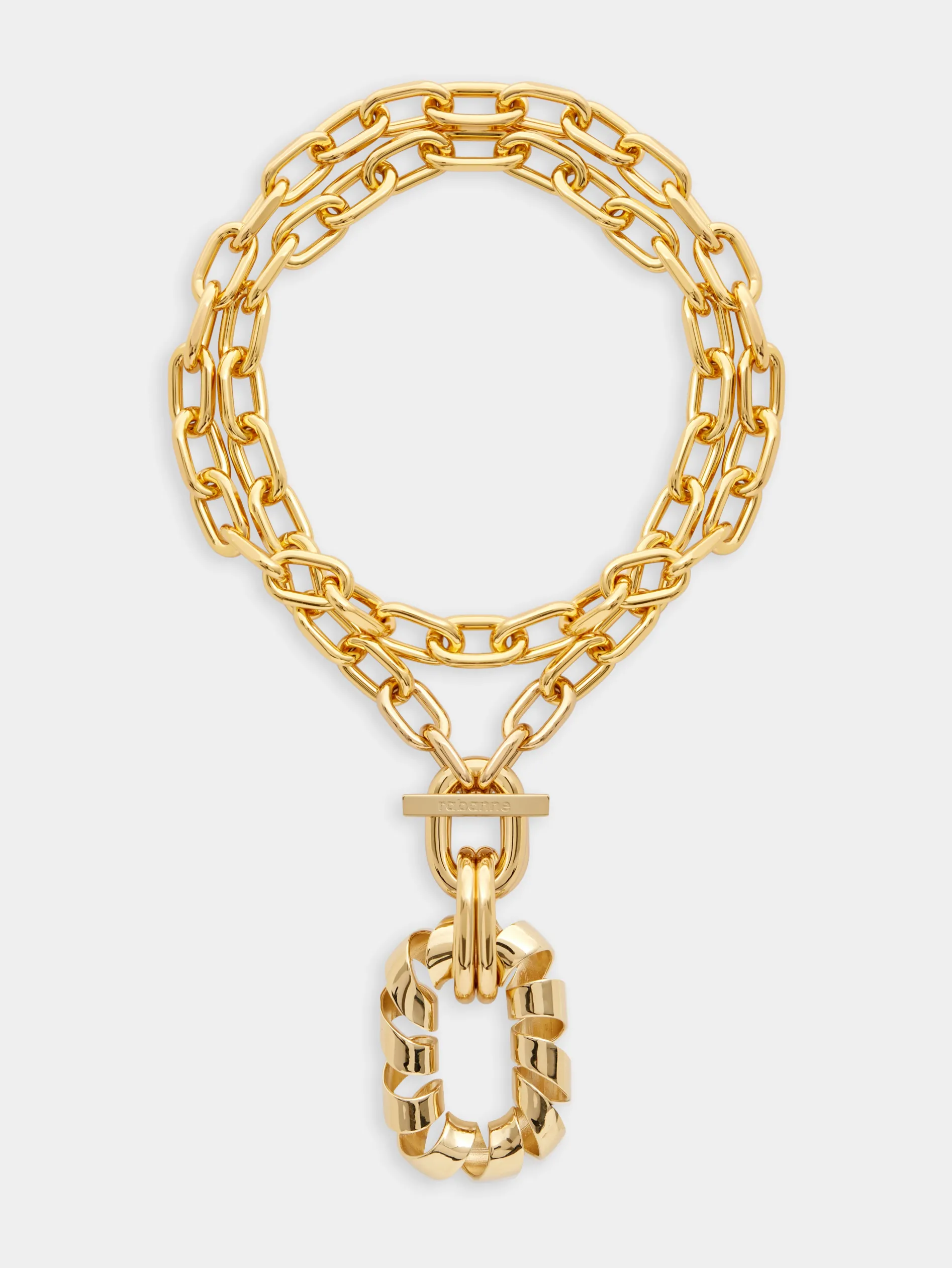 Discount Collier double XL link twist à pendentif Colliers