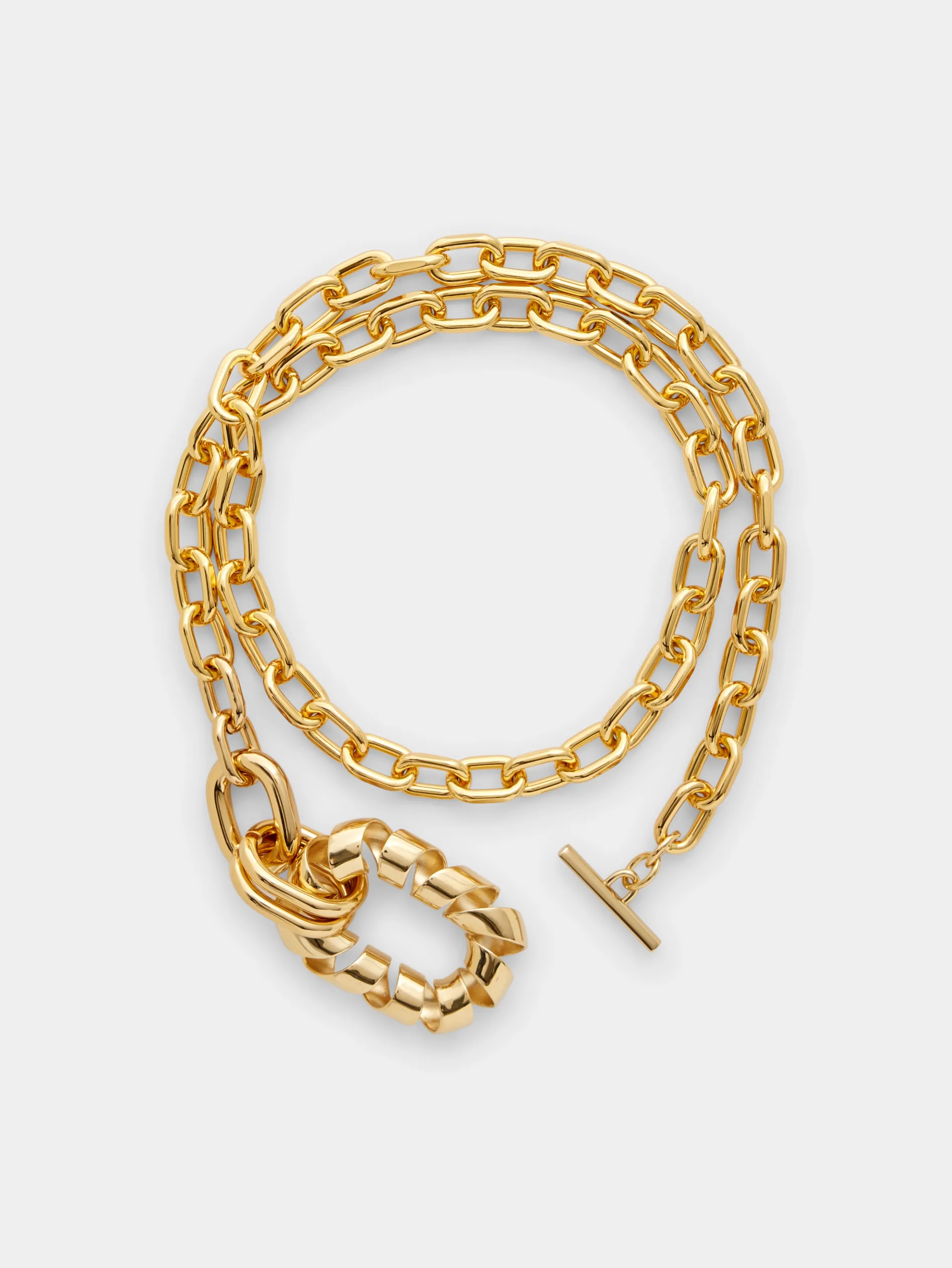 Discount Collier double XL link twist à pendentif Colliers