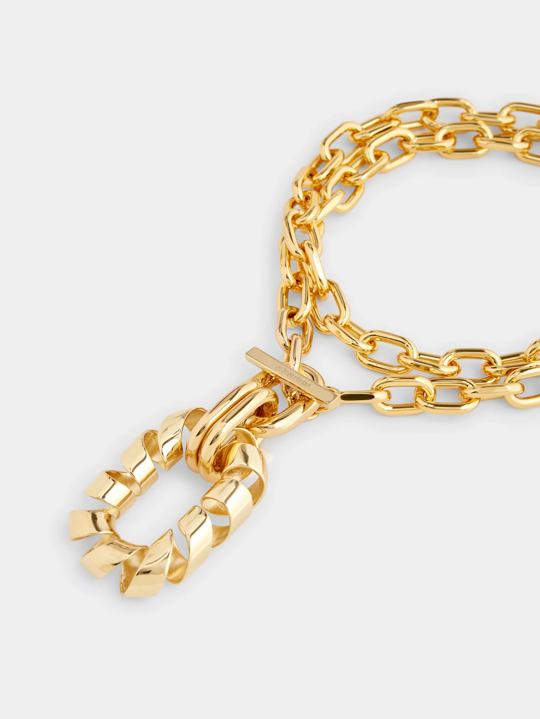 Discount Collier double XL link twist à pendentif Colliers