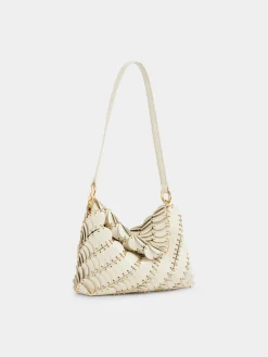 Discount CREAM PACO SHOULDER CLUTCH IN CALFSKIN LEATHER Les Sacs Paco En Cuir | Sacs Porté Épaule