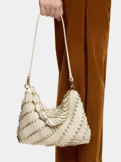 Discount CREAM PACO SHOULDER CLUTCH IN CALFSKIN LEATHER Les Sacs Paco En Cuir | Sacs Porté Épaule