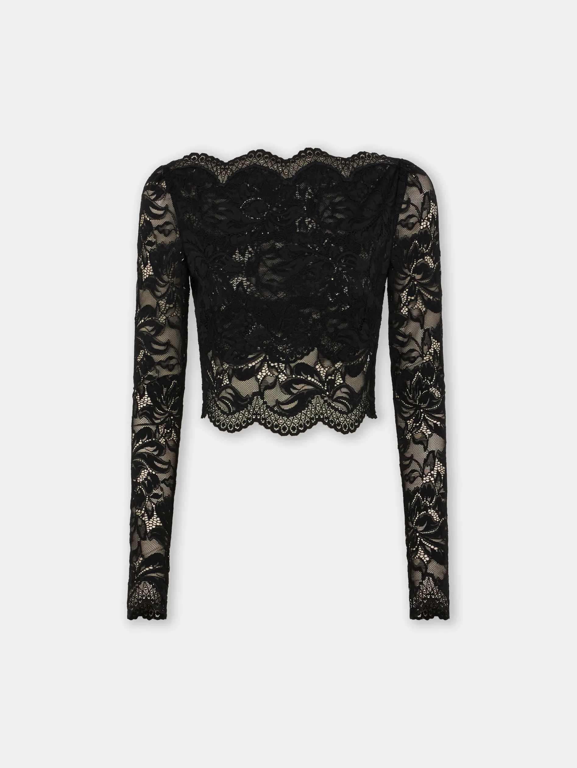 Cheap Crop top noir en dentelle Sélection De Soirée | Hauts