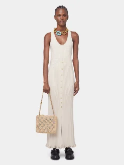 Store ECRU LONG DRESS IN VISCOSE KNIT Robes