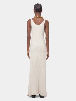 Store ECRU LONG DRESS IN VISCOSE KNIT Robes