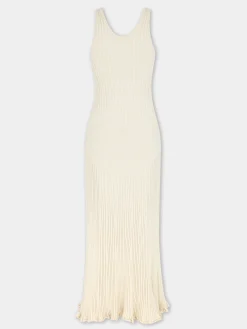 Store ECRU LONG DRESS IN VISCOSE KNIT Robes