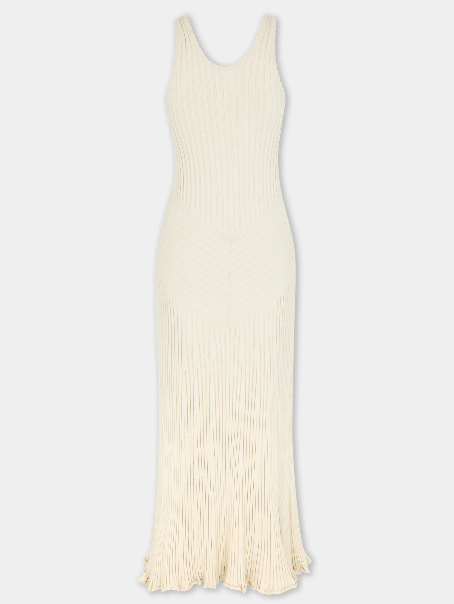 Store ECRU LONG DRESS IN VISCOSE KNIT Robes