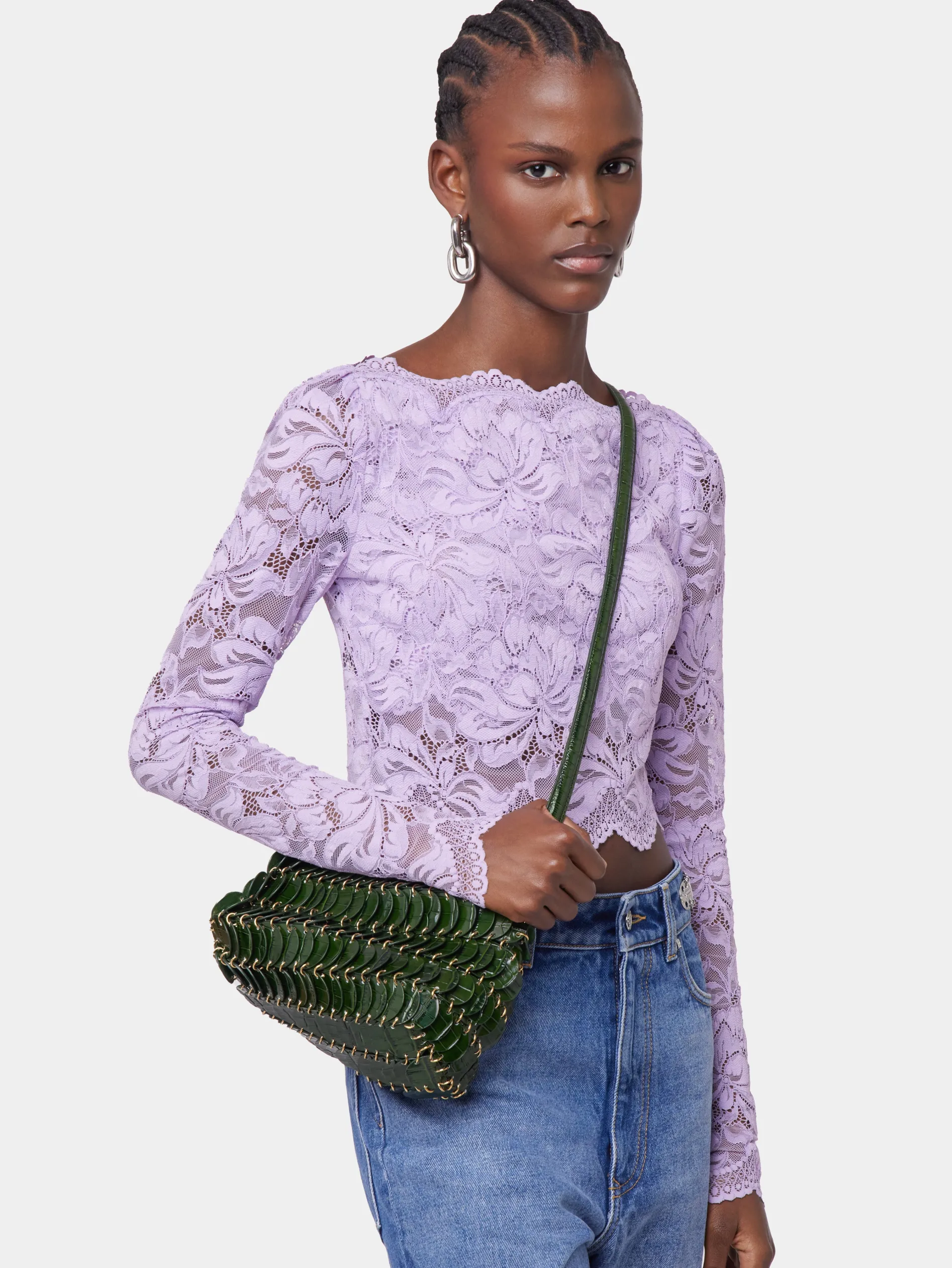 New GREEN CROSSBODY PACO LEATHER BAG Les Sacs Paco En Cuir