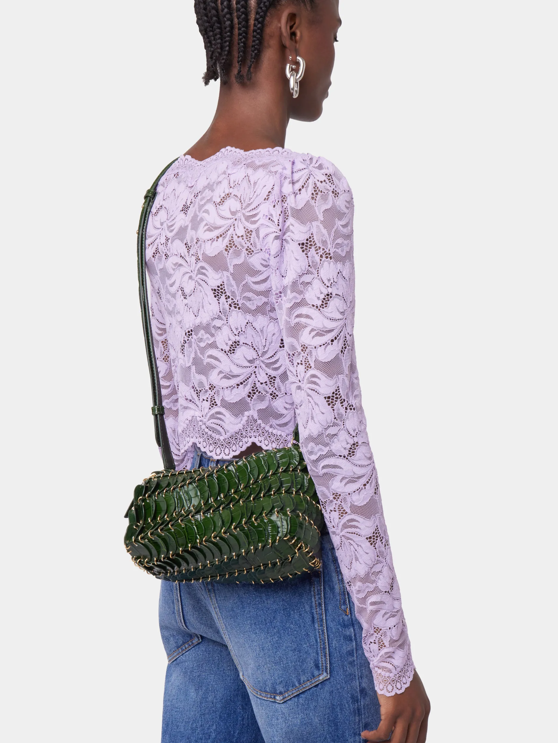 New GREEN CROSSBODY PACO LEATHER BAG Les Sacs Paco En Cuir