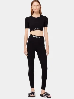 Outlet Haut court bodyline noir Hauts