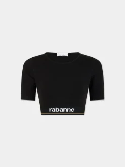 Outlet Haut court bodyline noir Hauts