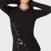 Online Haut drapé noir en jersey Hauts