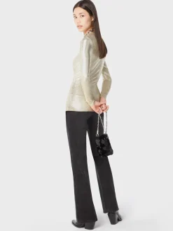 Shop Haut drapé or en lurex Hauts