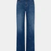 Store JEAN BAGGY EN DENIM FONCÉ DÉLAVÉ Denim | Pantalons