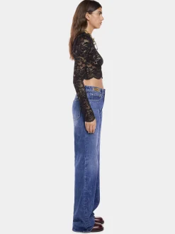 Store JEAN BAGGY EN DENIM FONCÉ DÉLAVÉ Denim | Pantalons