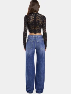 Store JEAN BAGGY EN DENIM FONCÉ DÉLAVÉ Denim | Pantalons