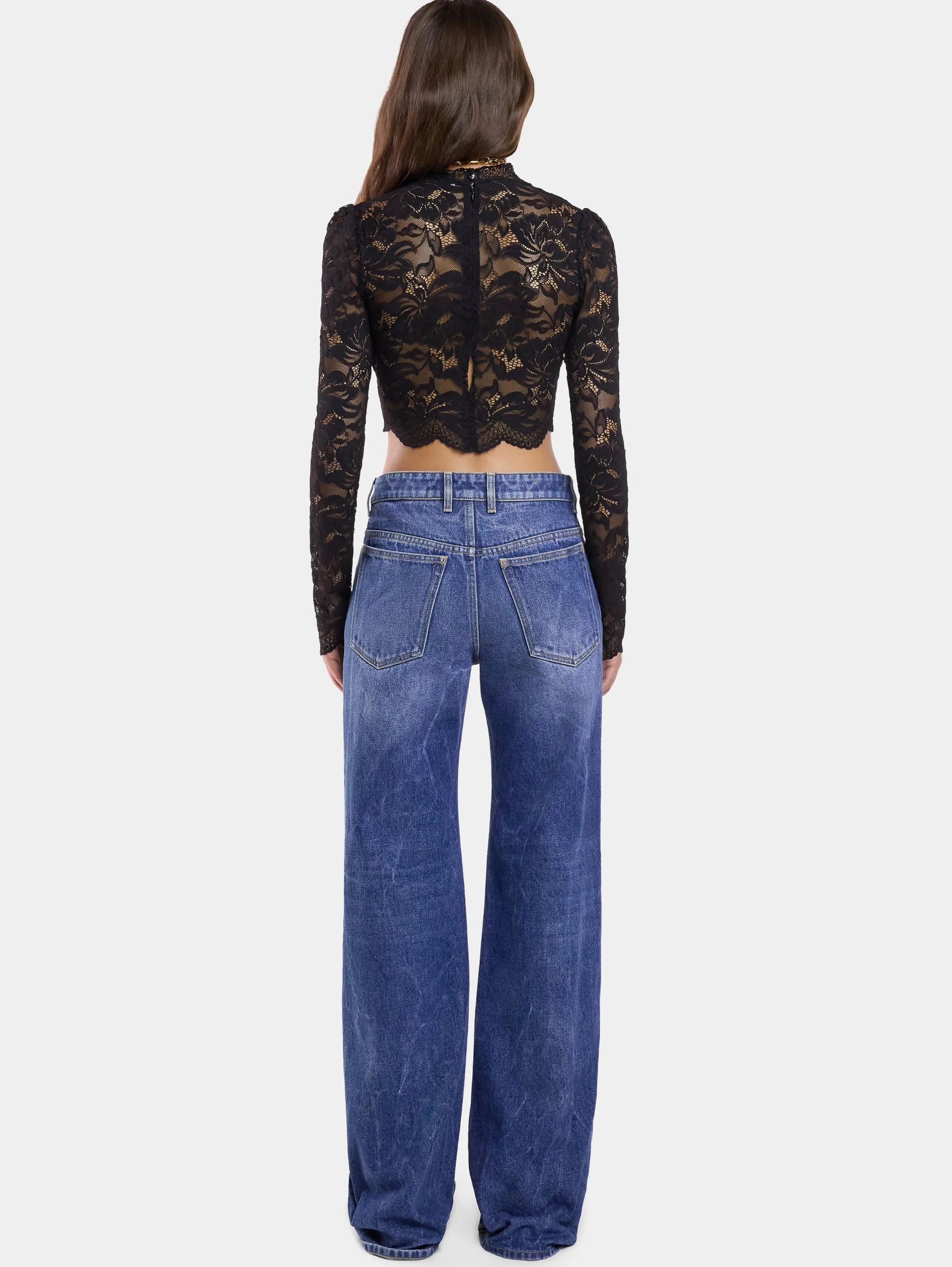 Store JEAN BAGGY EN DENIM FONCÉ DÉLAVÉ Denim | Pantalons