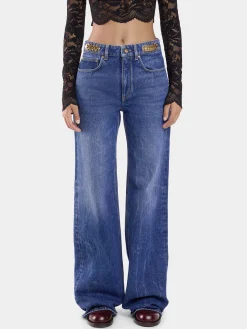 Store JEAN BAGGY EN DENIM FONCÉ DÉLAVÉ Denim | Pantalons