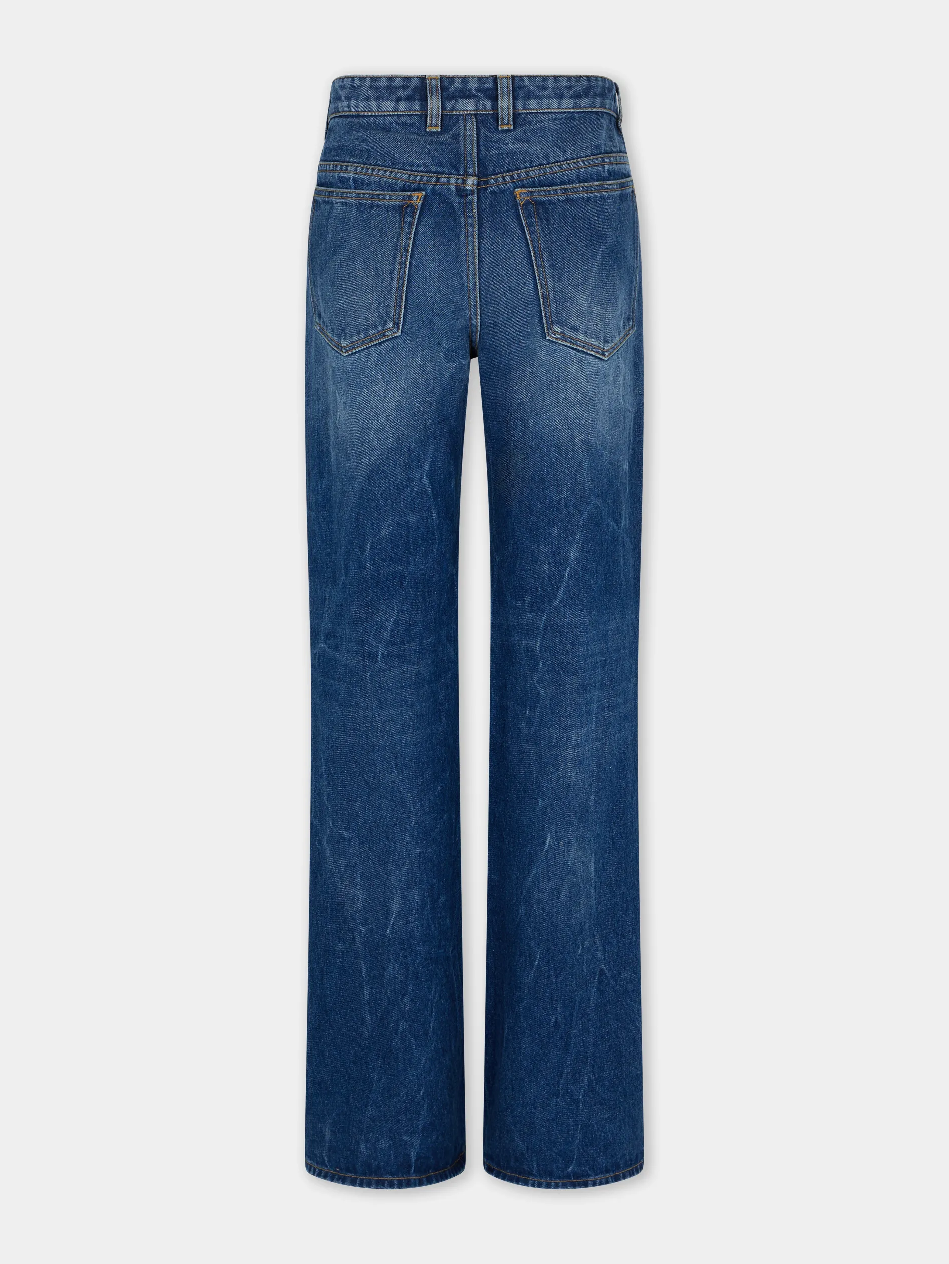 Store JEAN BAGGY EN DENIM FONCÉ DÉLAVÉ Denim | Pantalons