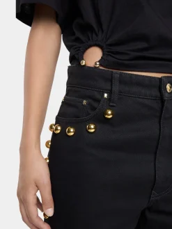 Shop JEAN BOYFRIEND EN DENIM NOIR Pantalons | Denim