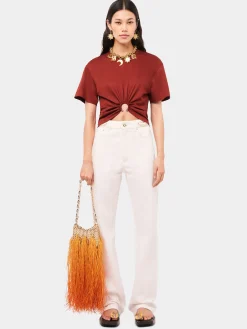Shop Jean denim blanc cassé avec pastilles 1969 Denim | Pantalons