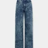 Shop JEAN LARGE EN DENIM DELAVÉ Denim | Pantalons