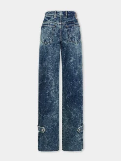 Shop JEAN LARGE EN DENIM DELAVÉ Denim | Pantalons